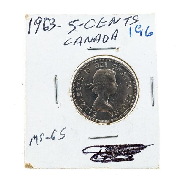 1963 Canada 5 Cents MS65