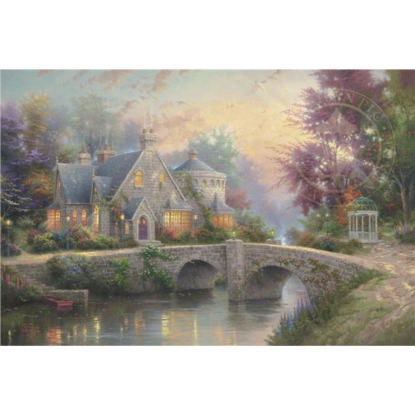 Thomas Kinkade (1958-2012) , LAMPLIGHT MANOR , Fin