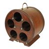 Image 1 : Round 5-Bottle Wine Rack with Metal Handle