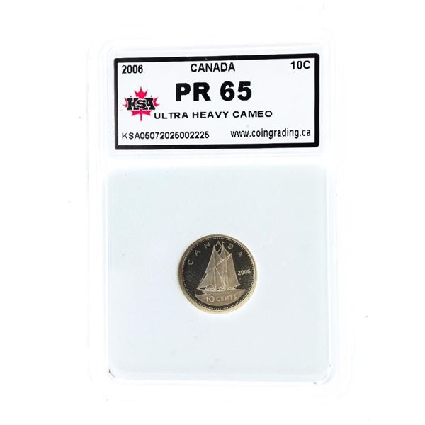 Canada 2006 Ten Cents Ultra Heavy Cameo PR65 KSA S