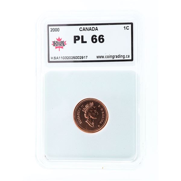 Canada 2000 One Cent PL66 KSA SLAB