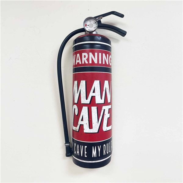 Man Cave" Metal Fire Extinguisher Decor