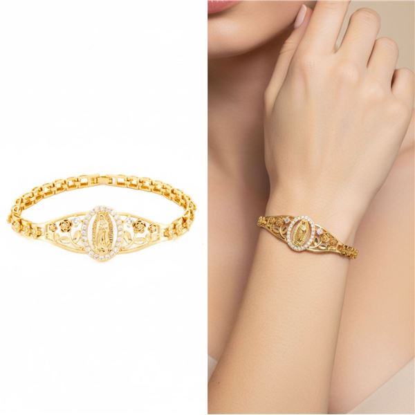 18kt Oro Laminado Diamond Cut Design Bracelet "St.