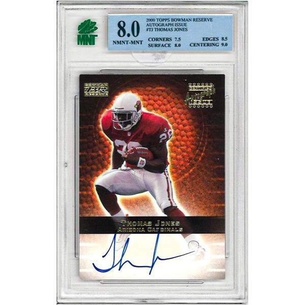 2000 " THOMAS JONES " # TJ - Topps Bowman Reserve