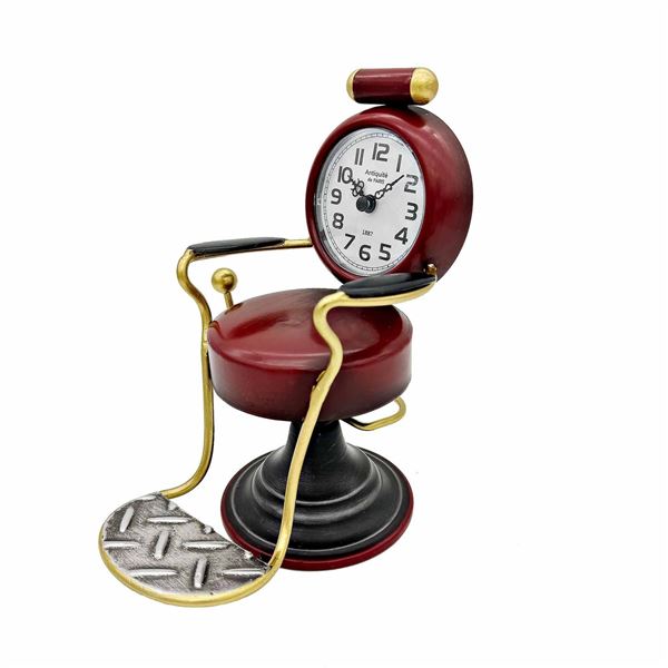 Metal Barber Chair Table Clock