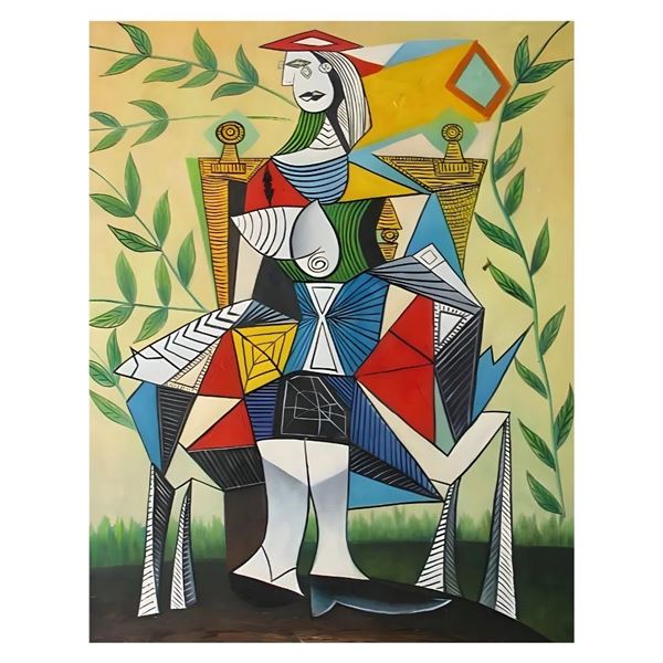 Pablo Picasso "Seated Woman in Garden, 1938" 16x20