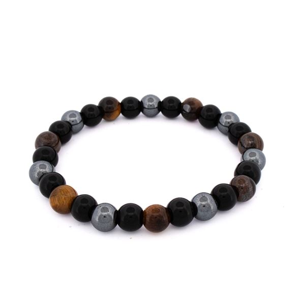 Triple Healing Protection Bead Bracelet - Hematite