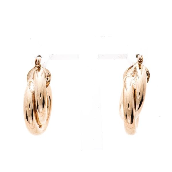 18kt Oro Laminado Double Hoop Earring