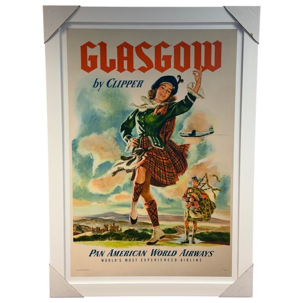 Glasgow by Clipper - Pan American World Airways - Studio Panel, Gallery Framed 28x39"