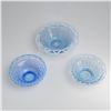 Image 2 : Three Imperial Glass Katy Blue Opalescent Lace Edge Bowls