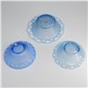 Image 3 : Three Imperial Glass Katy Blue Opalescent Lace Edge Bowls