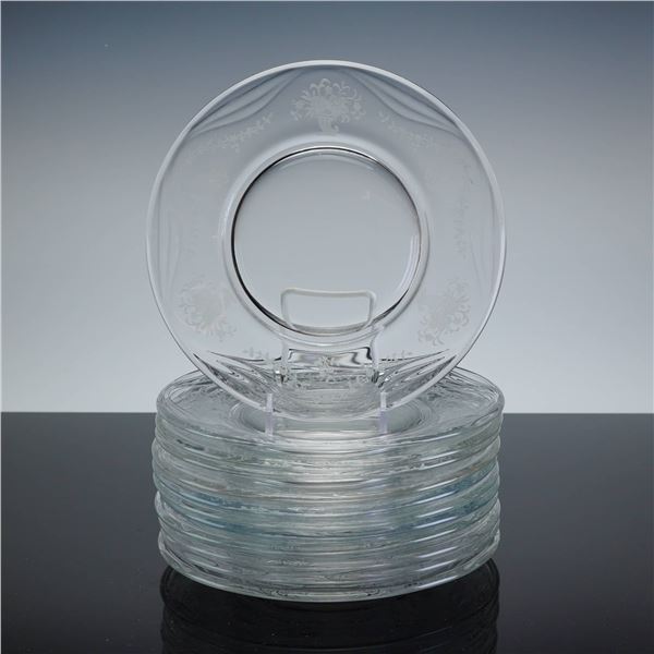 Fostoria Glass Company, June Pattern, Set of 8 Luncheon Plates