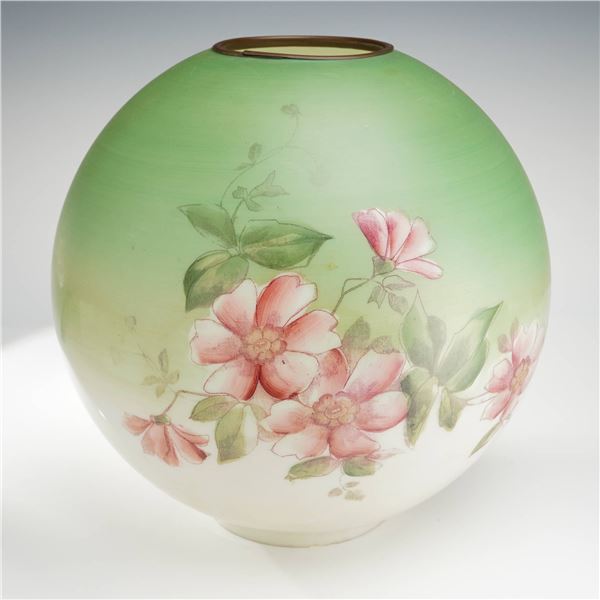 Victorian Hand Painted Satin Glass Parlor Lamp Shade