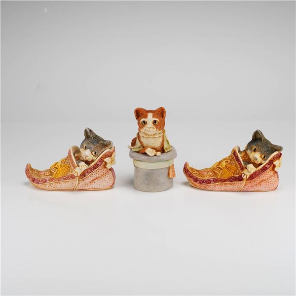 3pc Harmony Kingdom Trinket Boxes, Cherubini and Sharazade