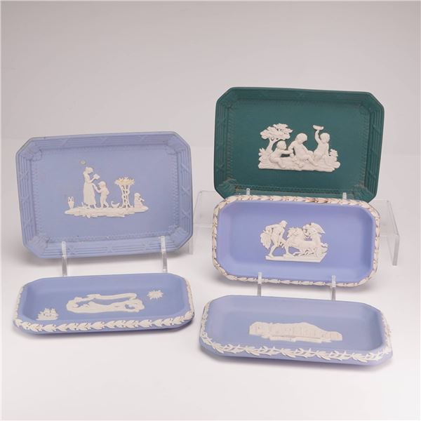 5pc Wedgwood Jasperware Trinket Trays