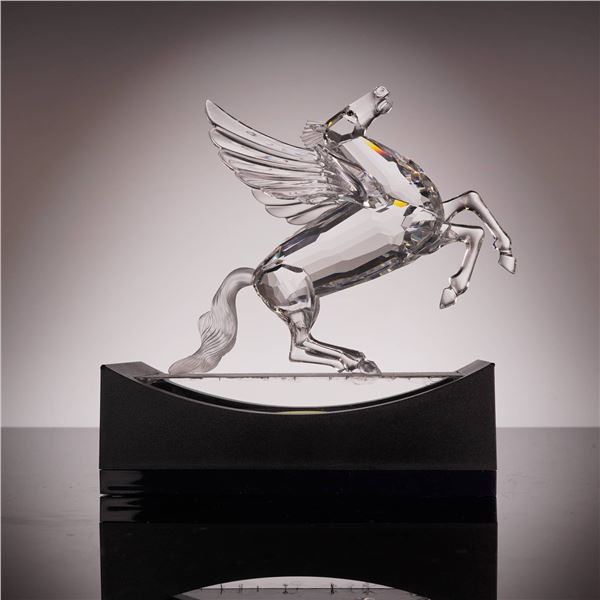 Swarovski Crystal 1998 Annual Edition Pegasus Figurine and Base 216327 - Signed by Adi Stocker