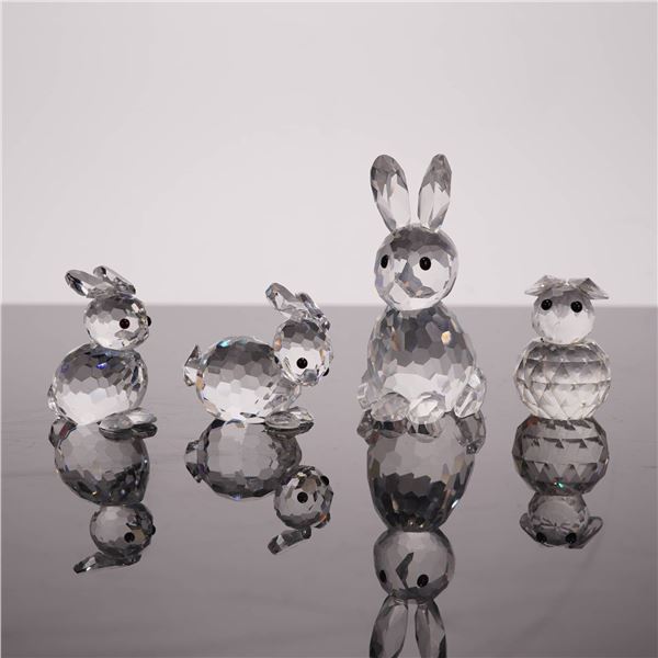 Swarovski Silver Crystal Rabbit Figurines
