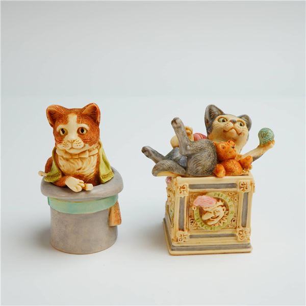 Two Harmony Kingdom Box Figurines, Courtenay & Cherubini