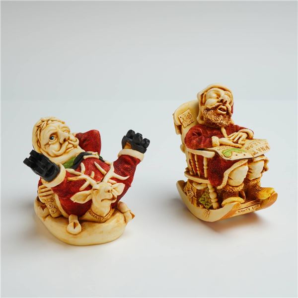 2pc Harmony Kingdom Box Figurines, Holy Roller & Jingle Bell Rock