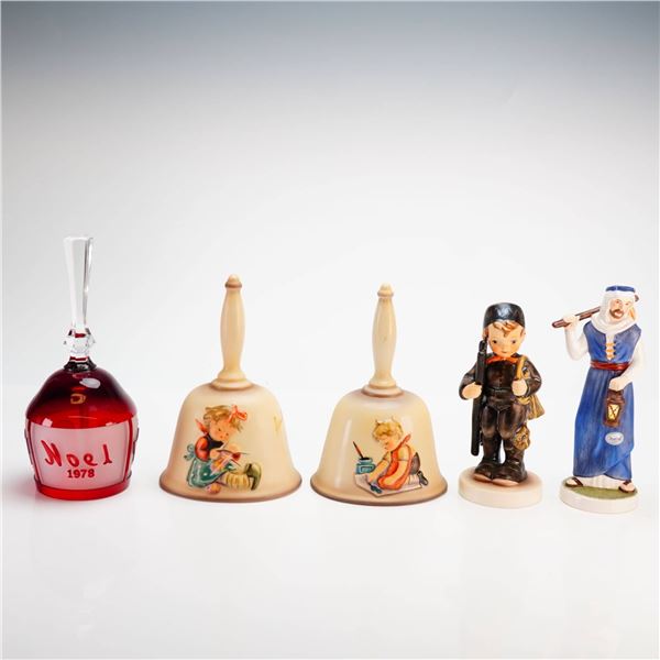 Goebel and M.I. Hummel 5-Piece Grouping Including Three Bells and Two Figurines