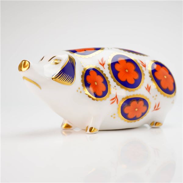 Royal Crown Derby Pig Paperweight with Box