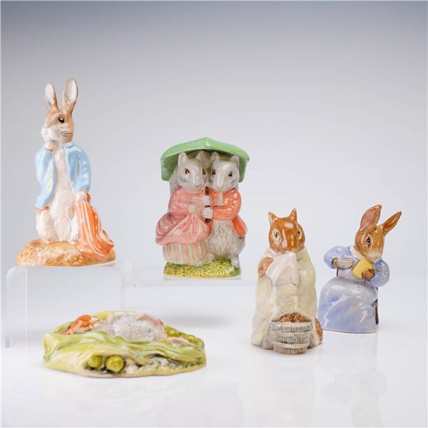 Collection of 5 Royal Albert Beatrix Potter Ceramic Figurines