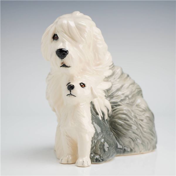 Royal Doulton Old English Sheepdog and Puppy Ceramic Figurine