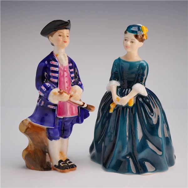 2pc Royal Doulton Figurines Cherie HN2341 and Boy from Williamsburg HN2183