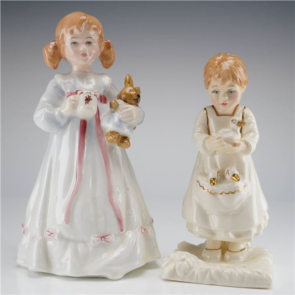 2pc Royal Doulton Figurines, Bunny's Bedtime and Off To The Pond