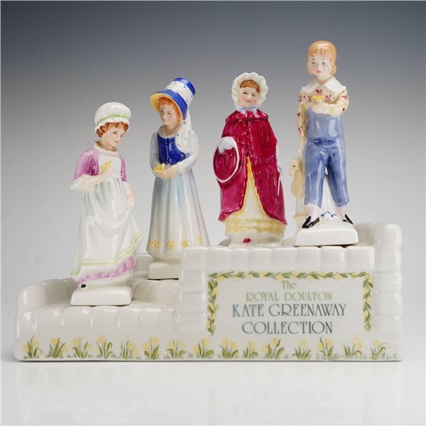 5pc Royal Doulton Bone China Figurines with Stand, Kate Greenaway Collection