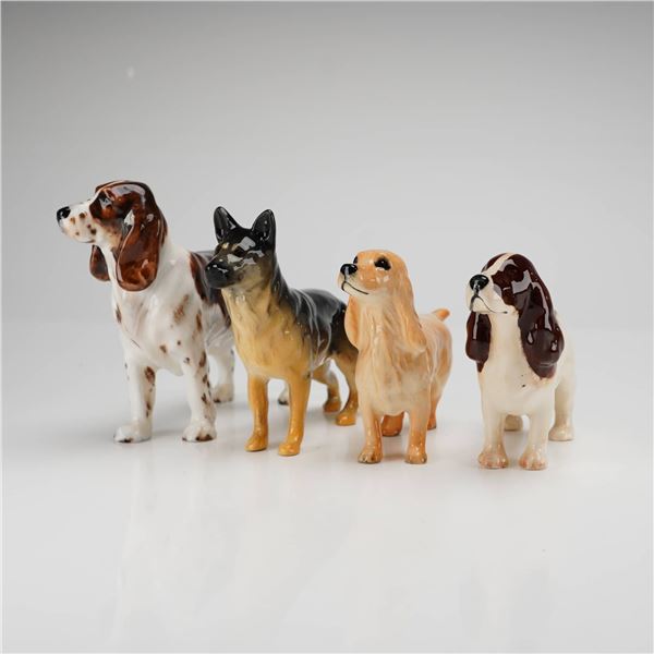 4pc Beswick and Royal Doulton Dog Figurines including Springer Spaniel HN2517