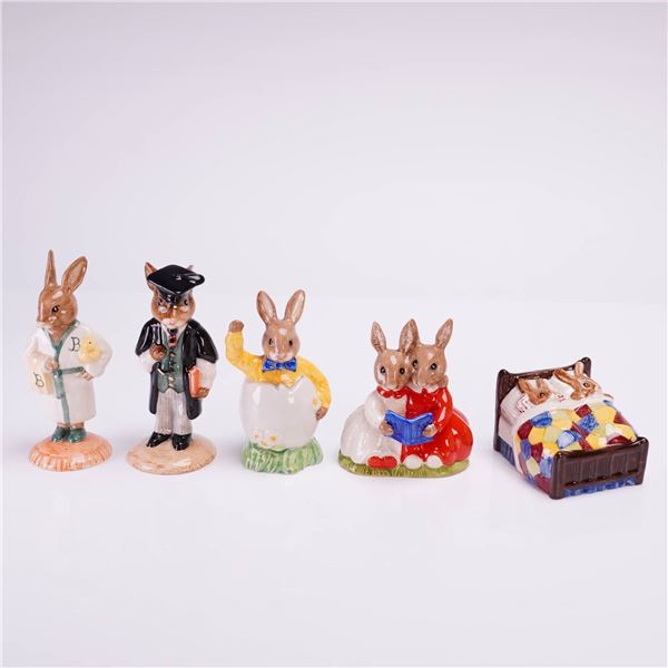 Collection of Five Royal Doulton Bunnykins Partners in Collecting