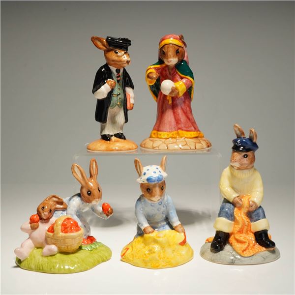 5pc Royal Doulton Bunnykins Limited Strawberry Schoolmaster Seaside