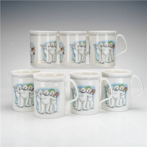 7pc Royal Doulton Bone China Mugs, Snowman Band