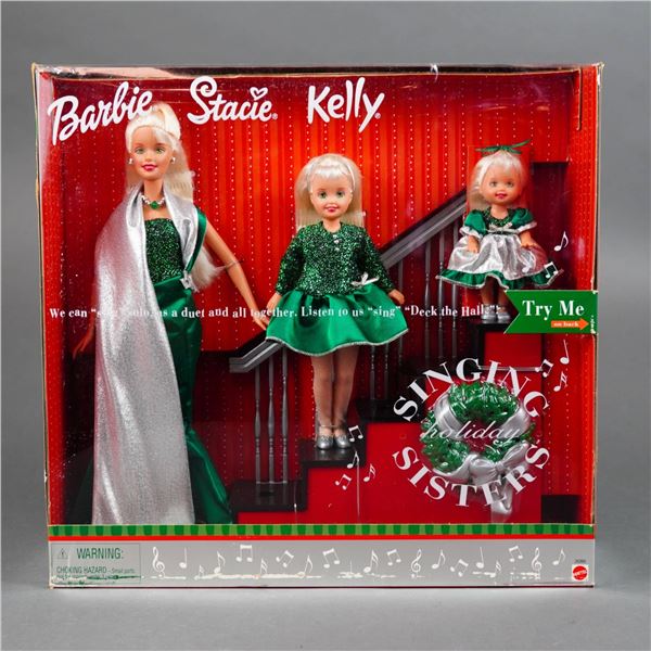 Mattel Singing Holiday Sisters Barbie, Stacie, and Kelly Doll Set, 11.5 inches