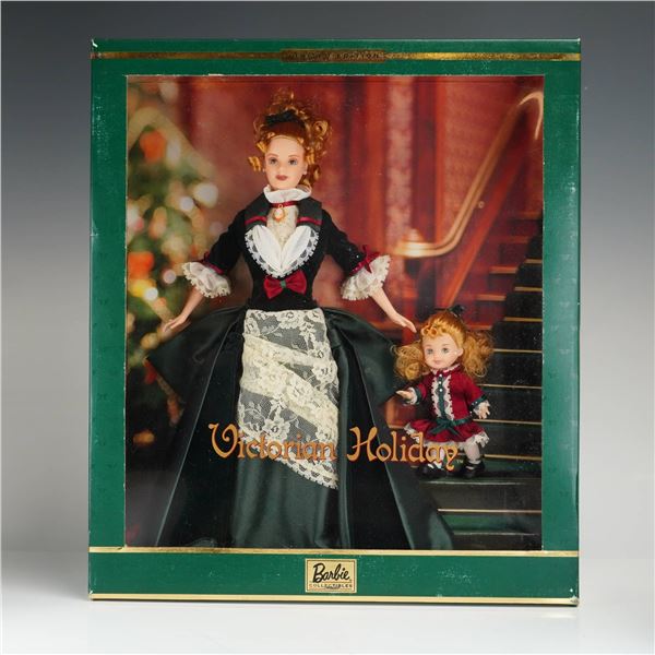 Mattel Victorian Holiday Barbie and Kelly Doll Set, 11.5 and 4 inches