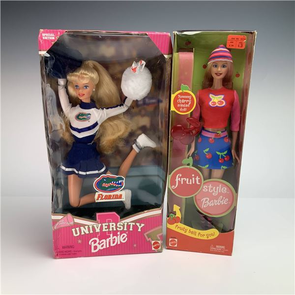 Two Mattel Barbie Dolls Including 1996 University of Florida Cheerleader and 2002 Fruit Style Cherry