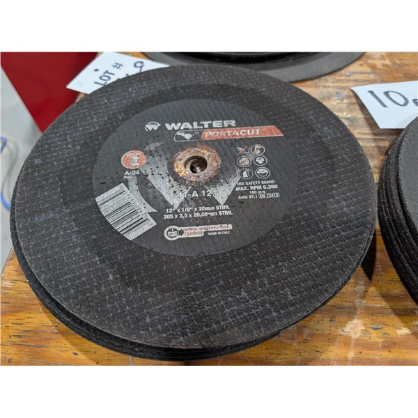 LOT DE 9 DISQUE À TRONÇONNER  WALTER 12"X1/8" #11-A 121