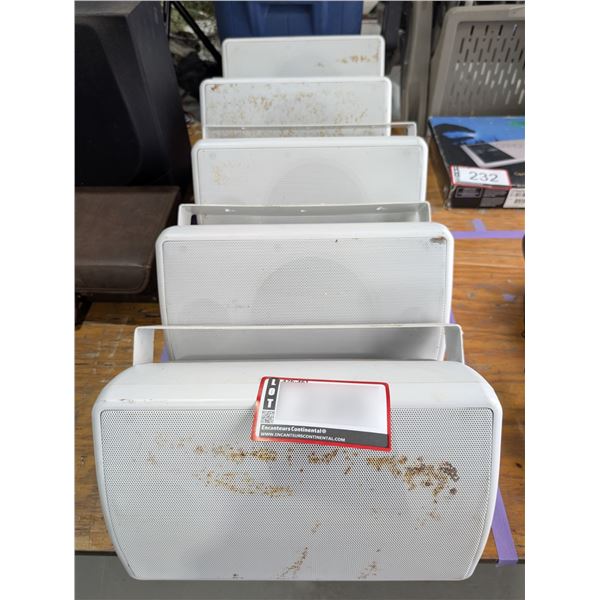 LOT DE 5 HAUT-PARLEURS "EXTÉRIEUR" 8 OHMS, 90 DB, 80 W MAX.