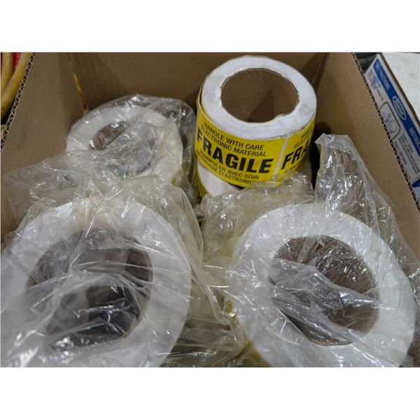 LOT DE 10 ROULEAUX D’AUTOCOLLANTS « FRAGILE »