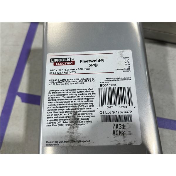 ÉLECTRODES FLEETWELD 5P 1/8"X14" 50LBS LINCOLN ELECTRONIC #E6010