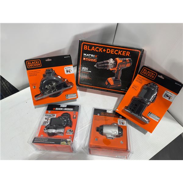 LOT DE PERCEUSE BLACK & DECKER + 4 ACCESSOIRES *BATTERIE NON INCLUSE*