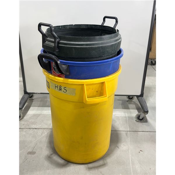 LOT DE 3 ASSORTIS POUBELLES