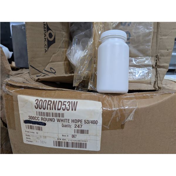 LOT DE 1000 (ENV.) 300CC BOUTEILLES EN PLASTIQUE AVEC COUVERCLES