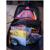 Image 1 : Roadside safety kit w/ flares, booster cables etc.
