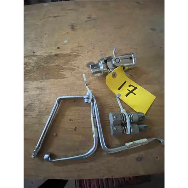3/4" flex sockets, spark plug threading tools, brake bleeding tools etc.