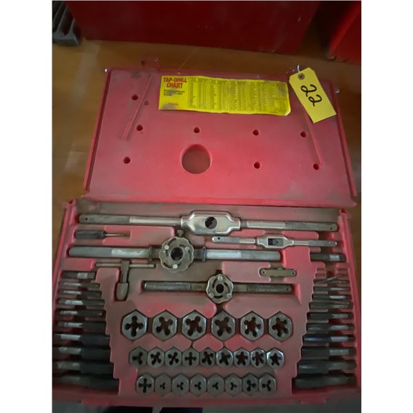 Set of tap and drill wrenches, assembly fine and course thread.