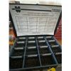 Image 3 : Red tool box. C/w body fasteners, screws. One drawer missing.