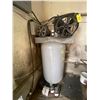 Image 1 : 250 gallon upright air compressor. 220V,works good. C/w hose, fittings, oil and filters.