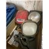 Image 3 : Approx 3 blue tarps, safety helmet, tail lights, misc.